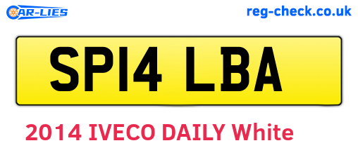 SP14LBA are the vehicle registration plates.