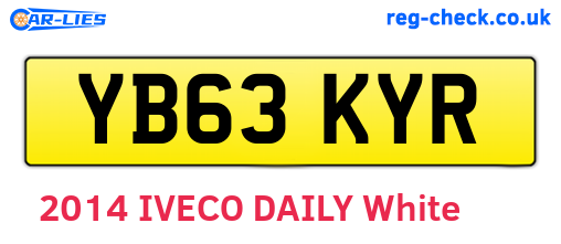 YB63KYR are the vehicle registration plates.