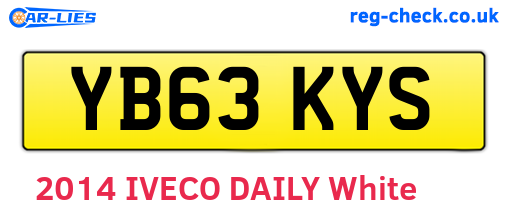YB63KYS are the vehicle registration plates.