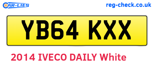 YB64KXX are the vehicle registration plates.