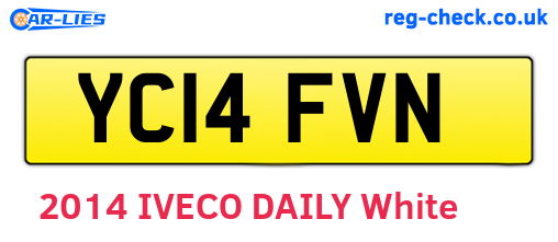 YC14FVN are the vehicle registration plates.