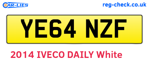 YE64NZF are the vehicle registration plates.