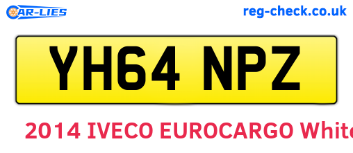 YH64NPZ are the vehicle registration plates.