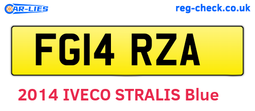 FG14RZA are the vehicle registration plates.