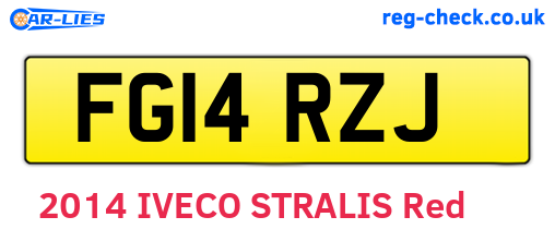 FG14RZJ are the vehicle registration plates.