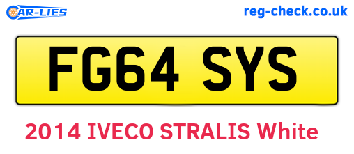 FG64SYS are the vehicle registration plates.