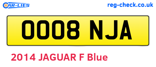 OO08NJA are the vehicle registration plates.
