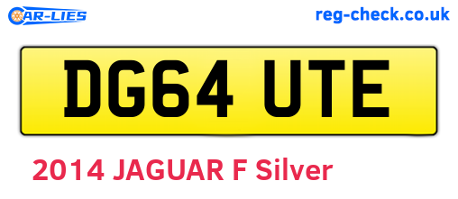 DG64UTE are the vehicle registration plates.