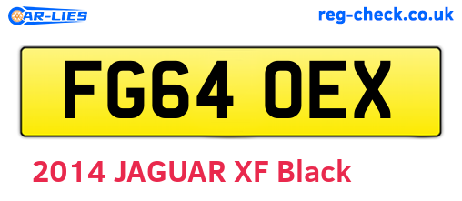 FG64OEX are the vehicle registration plates.