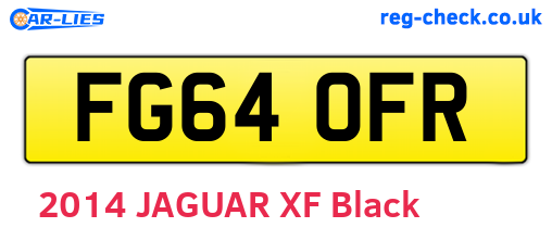 FG64OFR are the vehicle registration plates.