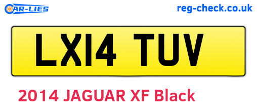 LX14TUV are the vehicle registration plates.