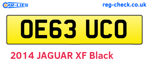 OE63UCO are the vehicle registration plates.