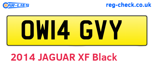 OW14GVY are the vehicle registration plates.