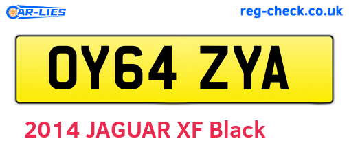 OY64ZYA are the vehicle registration plates.