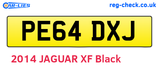 PE64DXJ are the vehicle registration plates.