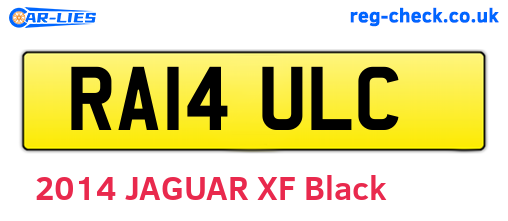 RA14ULC are the vehicle registration plates.