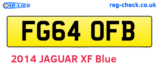 FG64OFB are the vehicle registration plates.