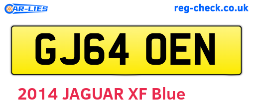 GJ64OEN are the vehicle registration plates.