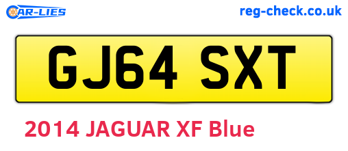GJ64SXT are the vehicle registration plates.