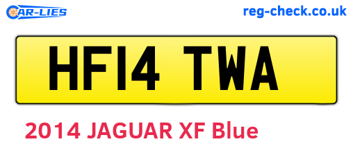 HF14TWA are the vehicle registration plates.