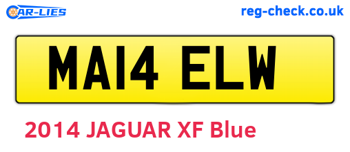 MA14ELW are the vehicle registration plates.