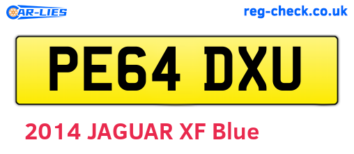 PE64DXU are the vehicle registration plates.