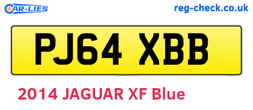 PJ64XBB are the vehicle registration plates.
