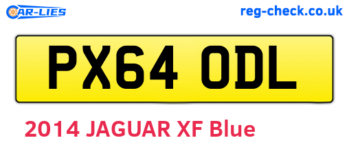 PX64ODL are the vehicle registration plates.