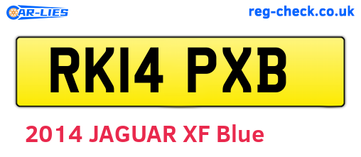 RK14PXB are the vehicle registration plates.