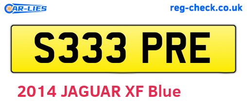 S333PRE are the vehicle registration plates.