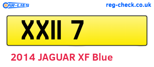 XXI17 are the vehicle registration plates.