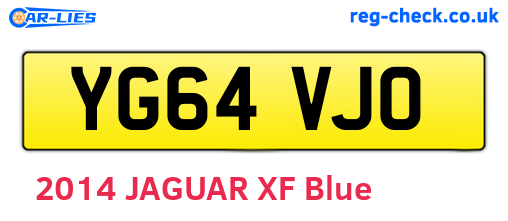 YG64VJO are the vehicle registration plates.