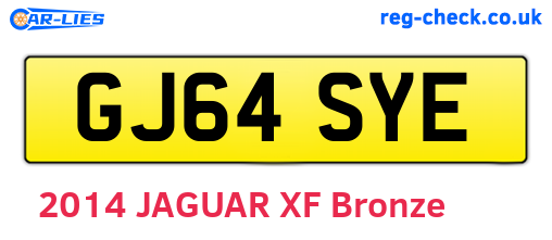 GJ64SYE are the vehicle registration plates.