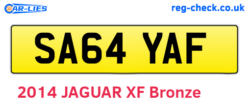 SA64YAF are the vehicle registration plates.