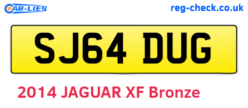 SJ64DUG are the vehicle registration plates.