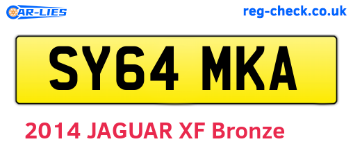 SY64MKA are the vehicle registration plates.