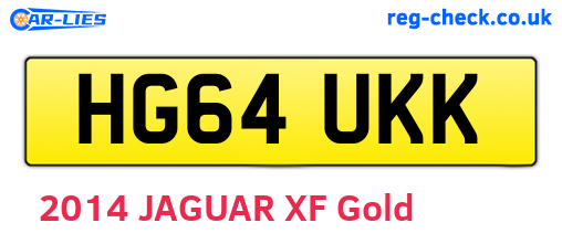 HG64UKK are the vehicle registration plates.