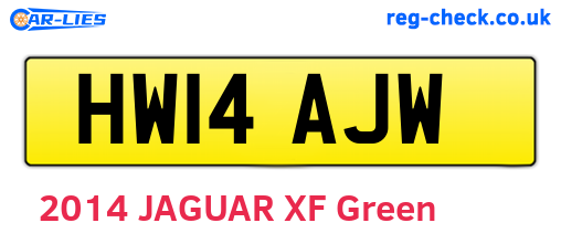 HW14AJW are the vehicle registration plates.