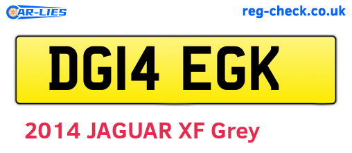 DG14EGK are the vehicle registration plates.