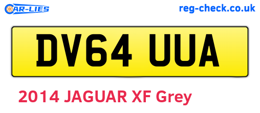 DV64UUA are the vehicle registration plates.