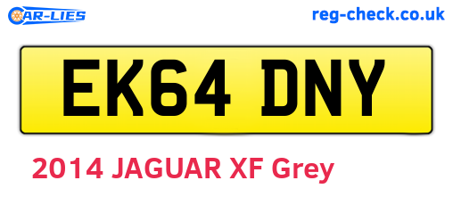 EK64DNY are the vehicle registration plates.