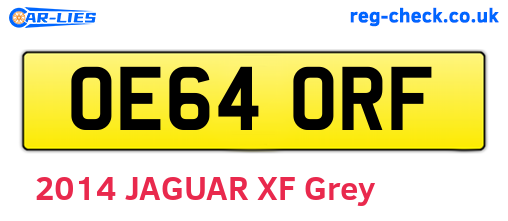 OE64ORF are the vehicle registration plates.