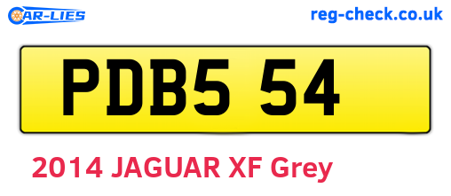 PDB554 are the vehicle registration plates.