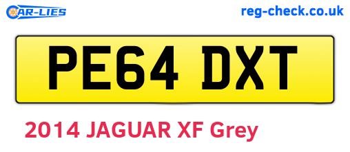 PE64DXT are the vehicle registration plates.
