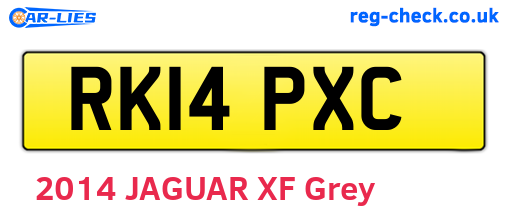 RK14PXC are the vehicle registration plates.