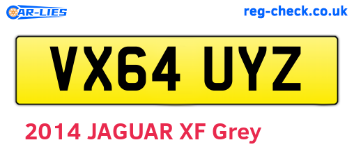 VX64UYZ are the vehicle registration plates.