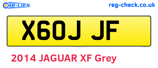 X60JJF are the vehicle registration plates.