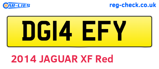 DG14EFY are the vehicle registration plates.