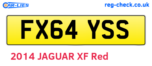 FX64YSS are the vehicle registration plates.