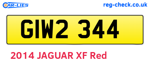 GIW2344 are the vehicle registration plates.
